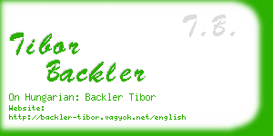 tibor backler business card